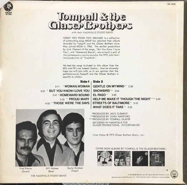 Sing Great Hits From Two Decades - Glaser, Tompall & The Glaser Brothers