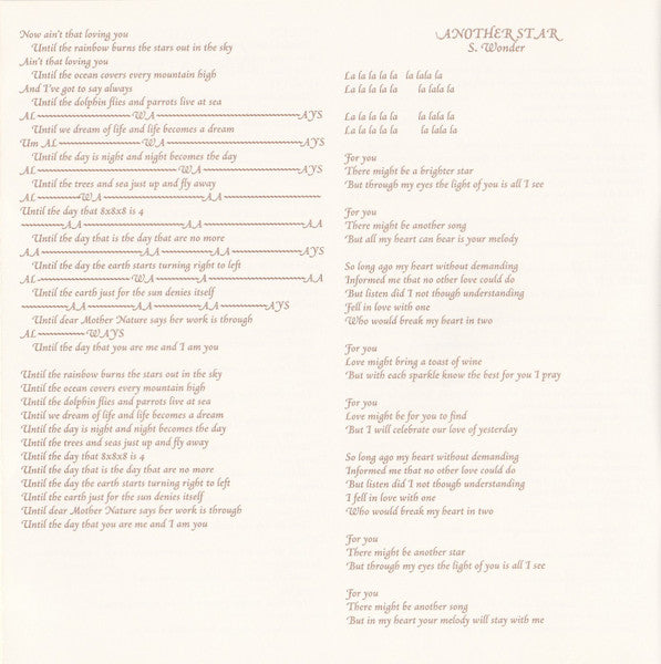 Songs In The Key Of Life - Wonder, Stevie