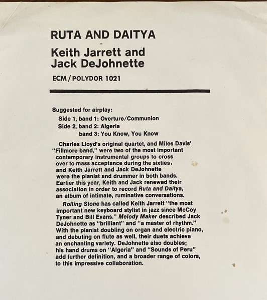 Ruta And Daitya - Keith Jarrett