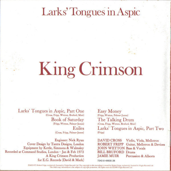 Larks' Tongues In Aspic - King Crimson
