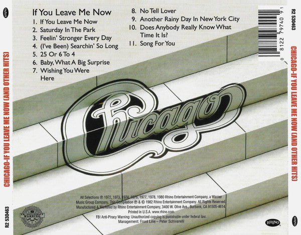 If You Leave Me Now and Other Hits - Chicago [CD]