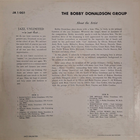 Jazz Unlimited - Donaldson, Bobby Group