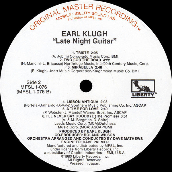 Late Night Guitar - Klugh, Earl