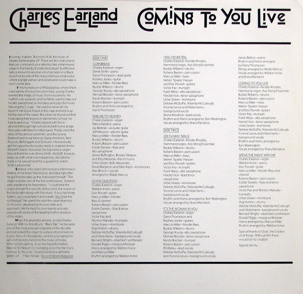 Coming To You Live - Earland, Charles
