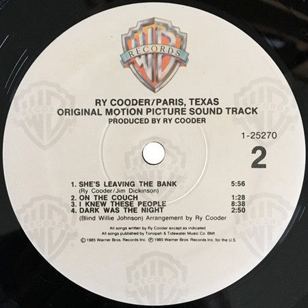 Paris, Texas Original Motion Picture Soundtrack - Cooder, Ry