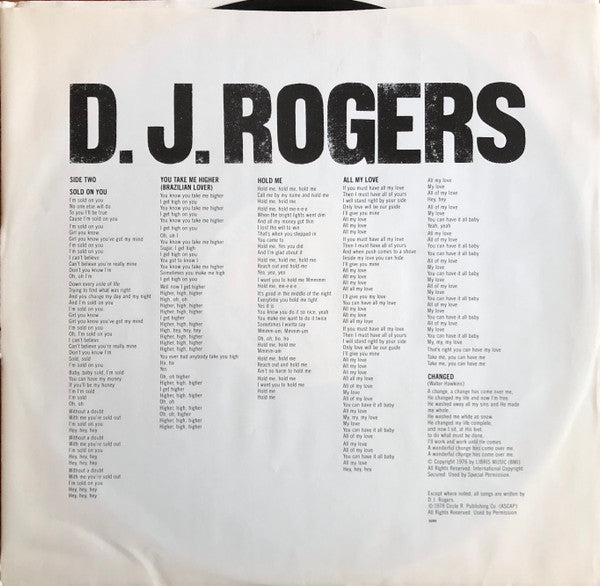 Love Brought Me Back - Rogers, D. J.