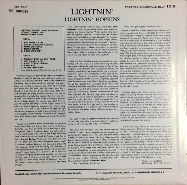Lightnin' (The Blues Of Lightnin' Hopkins) - Lightnin' Hopkins