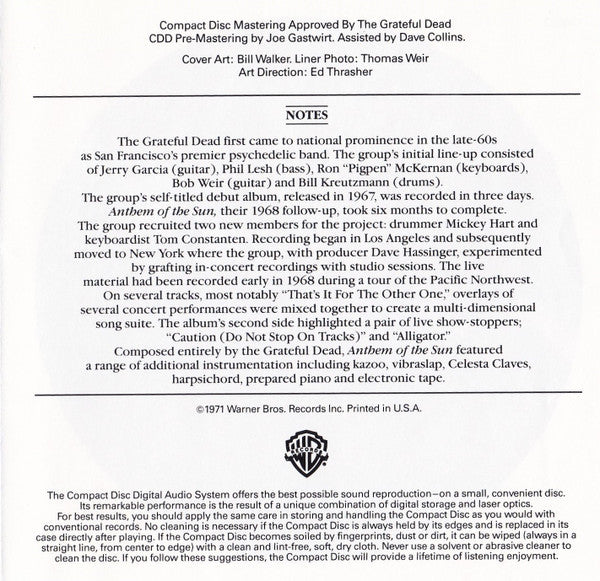 Anthem Of The Sun - Grateful Dead, The