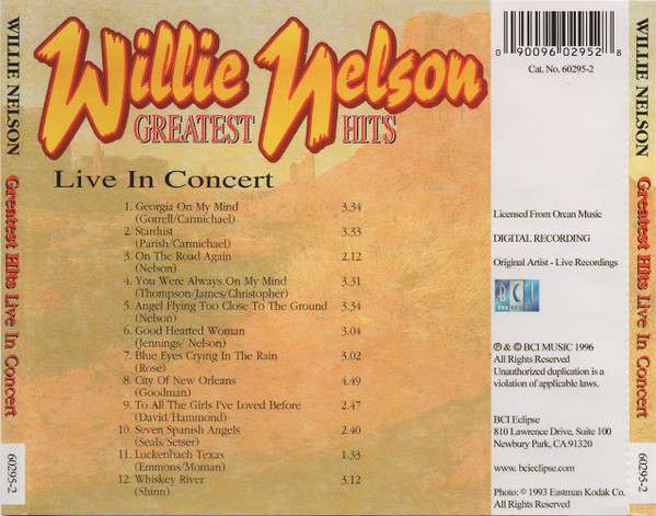 Greatest Hits Live In Concert - Nelson, Willie