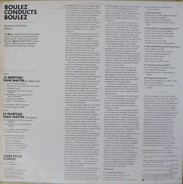 Boulez Conducts Boulez: Le Marteau Sans Maitre - Boulez, Pierre