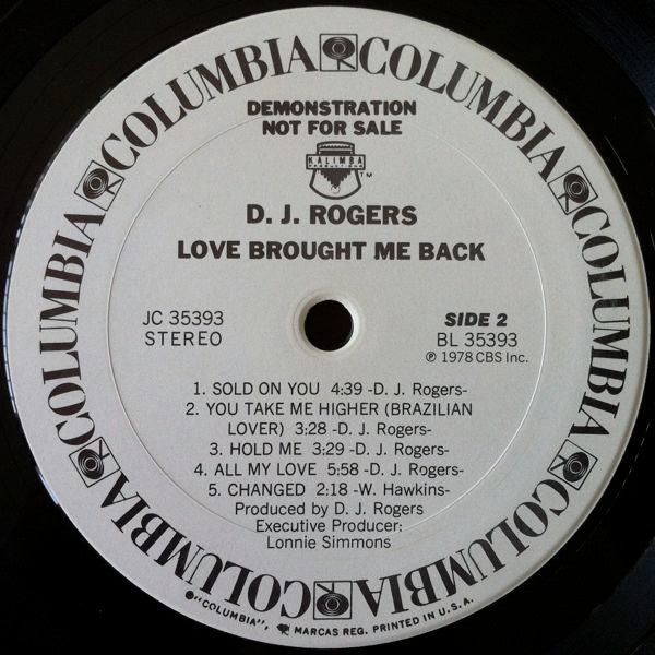 Love Brought Me Back - Rogers, D. J.