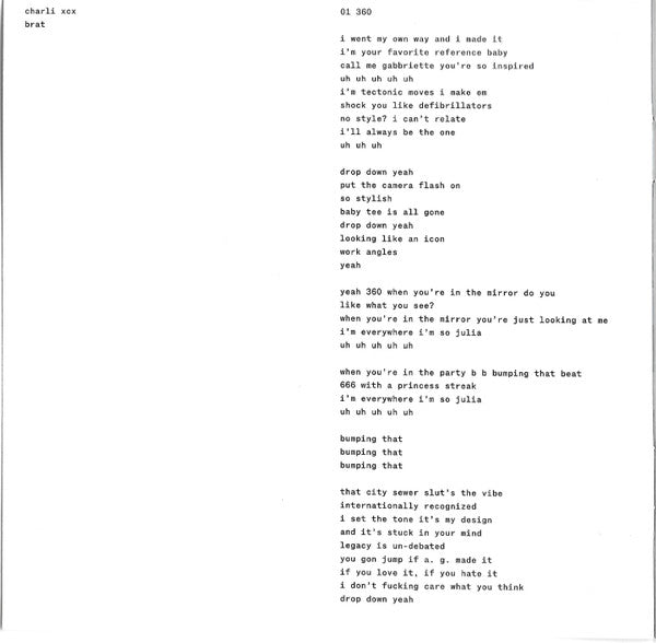 Brat And It's The Same But There's Three More Song - Charli XCX