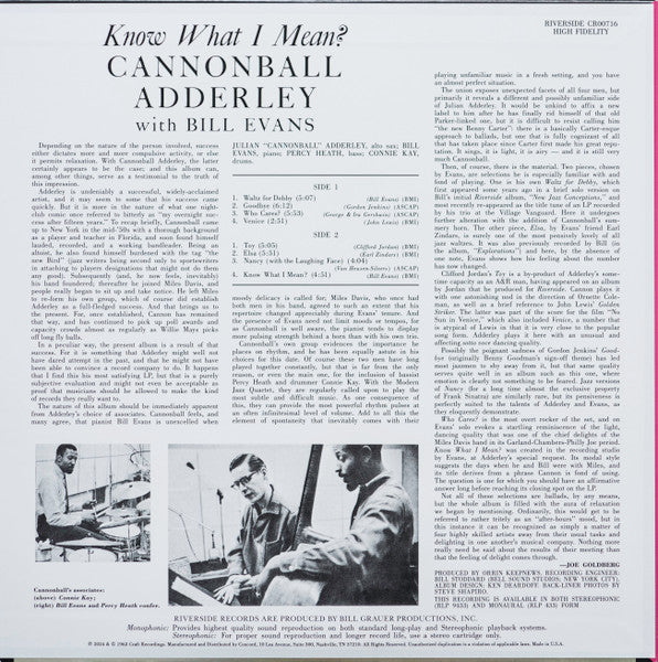 Know What I Mean? - Adderley, Cannonball / Bill Evans