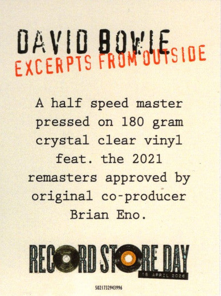 EXCERPTS FROM OUTSIDE - BOWIE,DAVID
