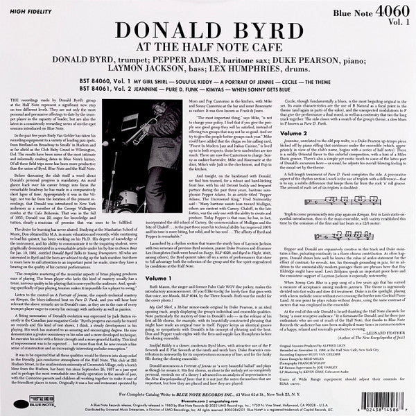 At The Half Note Cafe, Vol. 1 - Byrd, Donald