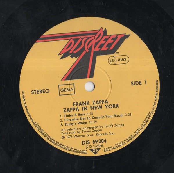 Zappa In New York - Zappa, Frank