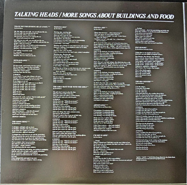 More Songs About Buildings And Food - Talking Heads