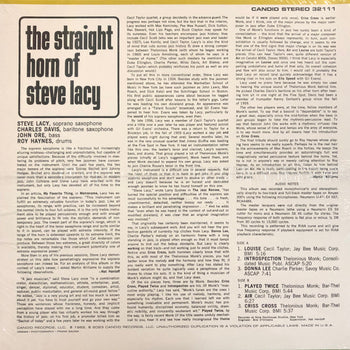 The Straight Horn Of Steve Lacy - Lacy, Steve