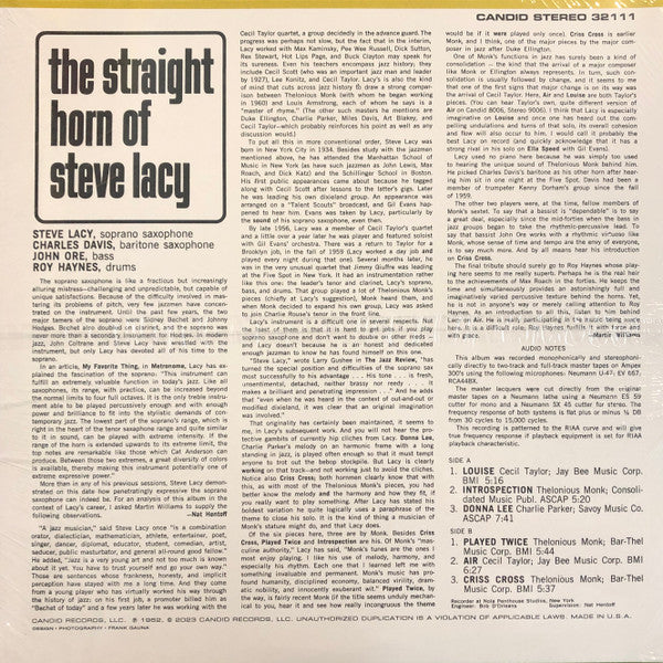 The Straight Horn Of Steve Lacy - Lacy, Steve