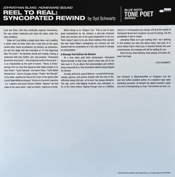 Homeward Bound (Blue Note Tone Poet Edition) - Blake, Jonathan