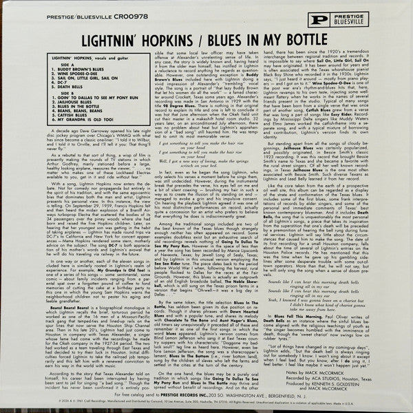 Blues in a Bottle - Hopkins, Lightnin