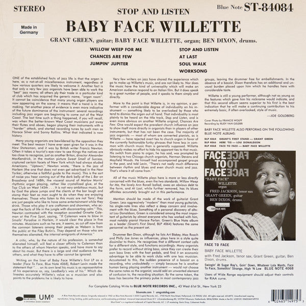 Stop And Listen - Baby Face Willette