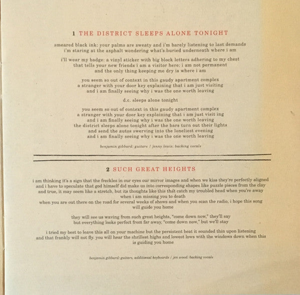 Give Up - Postal Service, The