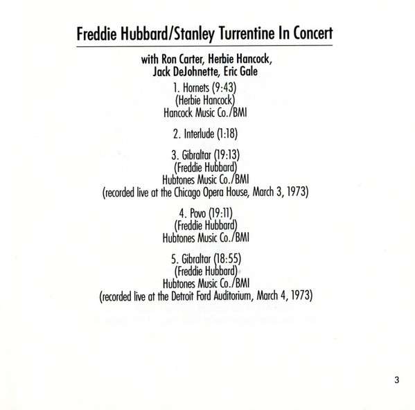 In Concert - Hubbard, Freddie / Turrentine, Stanley