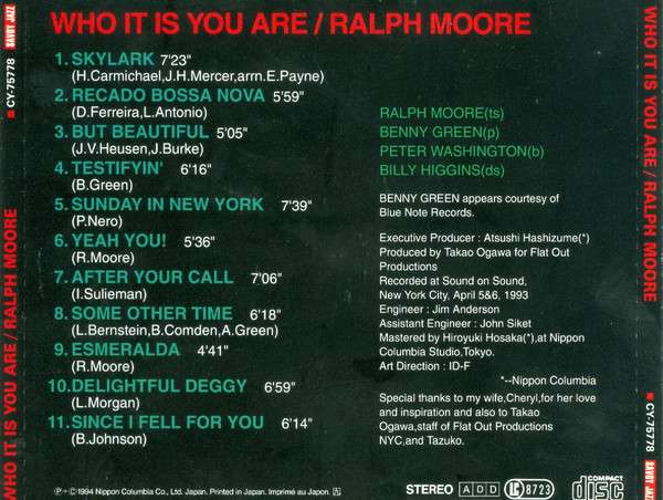 Who It Is You Are - Moore, Ralph