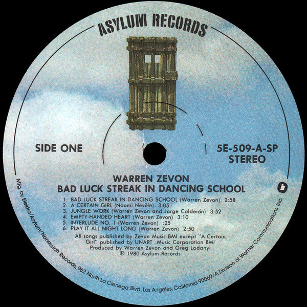 Bad Luck Streak In Dancing School - Zevon, Warren