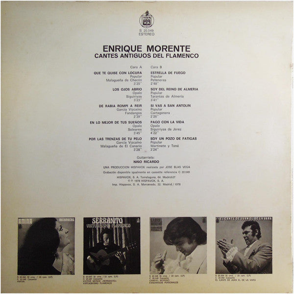 Cantes Antiguos Del Flamenco - Morente, Enrique