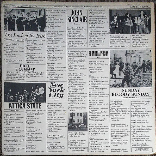 Some Time In New York City - Yoko, Ono & Lennon John/ Plastic Ono Band