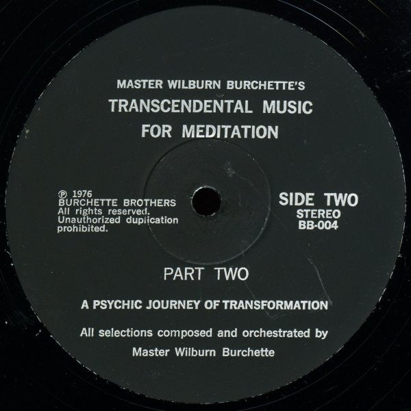 Transcendental Music For Meditation - Burchette, Master Wilburn