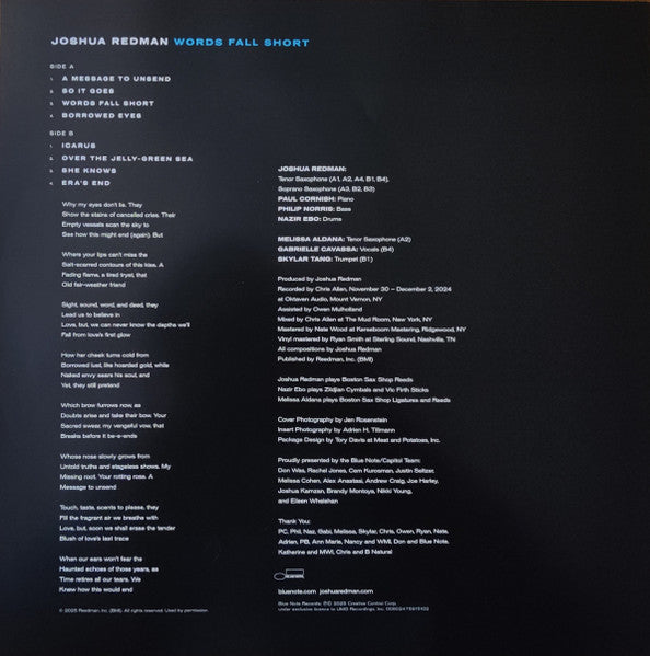Words Fall Short - Redman, Joshua