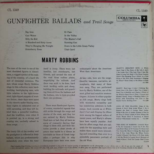 Gunfighter Ballads And Trail Songs - Robbins, Marty