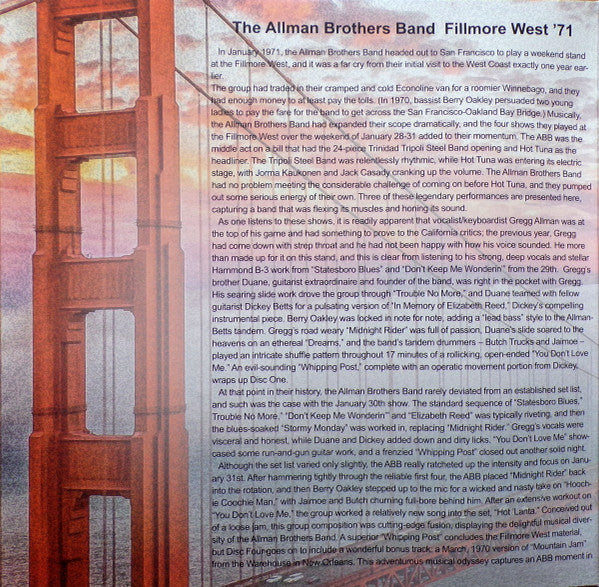 Fillmore West 1-31-71 - Allman Brothers Band, The