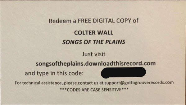 Songs Of The Plains - Wall, Colter