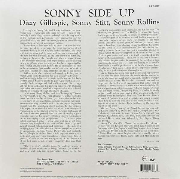 Sonny Side Up (Verve Vault Series) - Gillespie, Dizzy / Stitt, Sonny / Rollins, Sonny