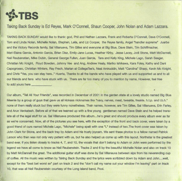 Tell All Your Friends - Taking Back Sunday