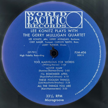 Lee Konitz Plays With The Gerry Mulligan Quartet - Konitz, Lee/Gerry Mulligan