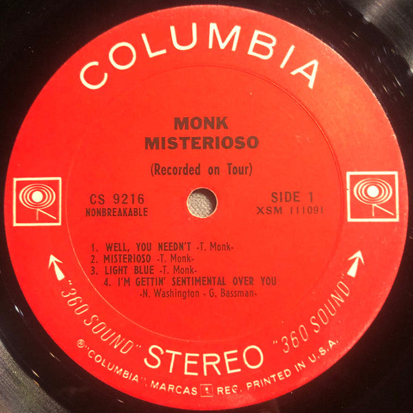 Misterioso (Recorded On Tour) - Monk, Thelonious