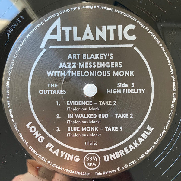 Art Blakey's Jazz Messengers With Thelonious Monk - Blakey, Art Jazz Messengers With Thelonious Monk