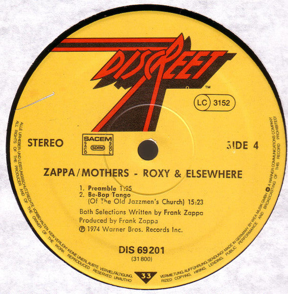 Roxy & Elsewhere - Frank Zappa