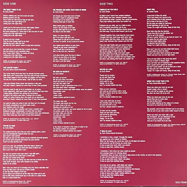 No Secrets - Carly Simon [LP]