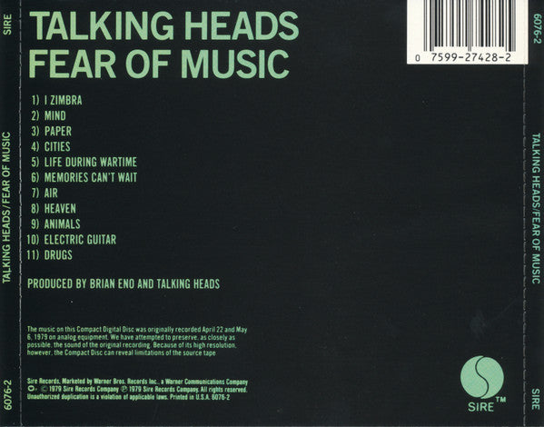 Fear Of Music - Talking Heads