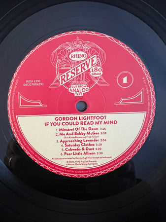 If You Could Read My Mind - Lightfoot, Gordon