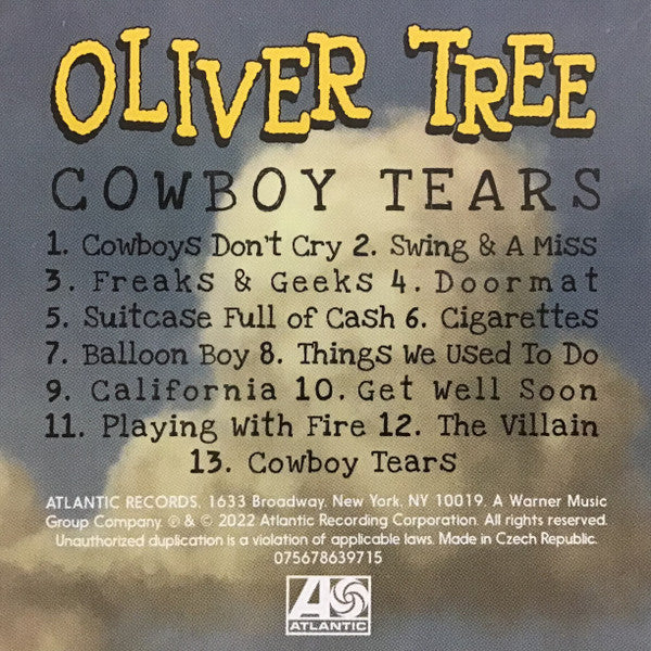 Cowboy Tears [Indie Exclusive Limited Edition Canary Yellow LP] - Oliver Tree