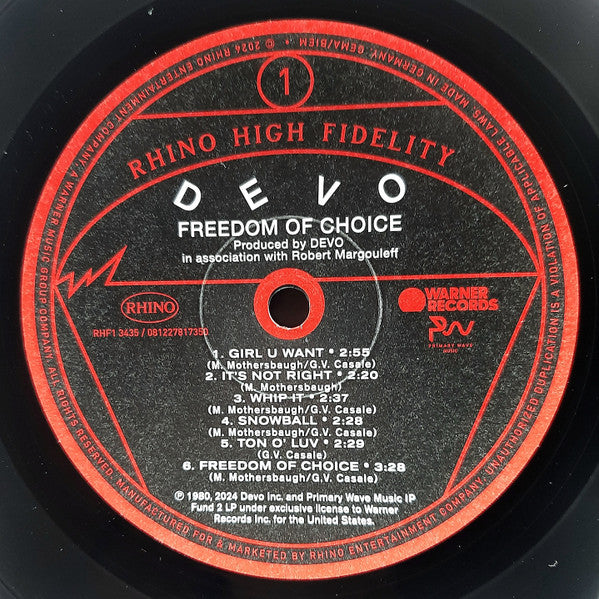 Freedom Of Choice (Bme) - Devo [LP]