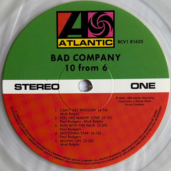 10 From 6 [Rocktober 2023 Translucent Milky Clear LP] - Bad Company