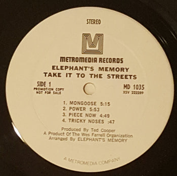 Take It To The Streets - Elephants Memory